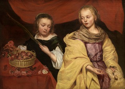 Le sante Agnese di Roma e Dorotea di Cesarea da School Netherlandish