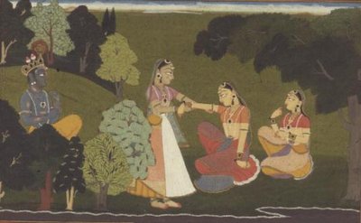 51.207/11 Una confidente implora Radha di incontrare Krishna, illustrazione dalla serie 