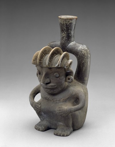 Vaso con uomo seduto, Cupisnique da School Peruvian