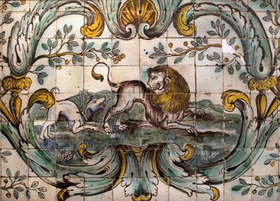 Cane che minaccia un leone (dettaglio) da School Portuguese