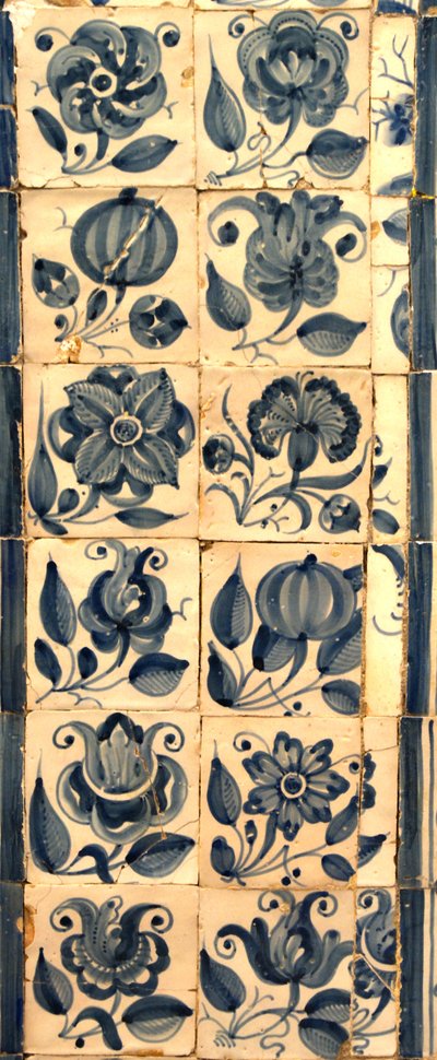 Pannello raffigurante varie specie di fiori, Tarouca, Portogallo da School Portuguese