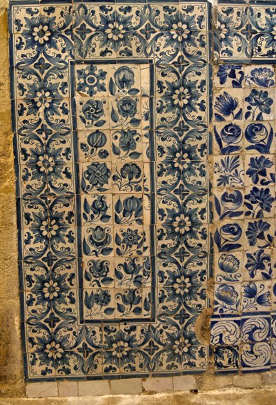Pannello raffigurante varie specie di fiori, Tarouca, Portogallo da School Portuguese
