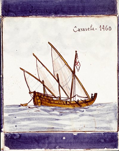 Rappresentazione di una caravella della flotta portoghese da School Portuguese