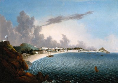 Veduta di Macao: Praya Grande (olio su tela) da School Portuguese