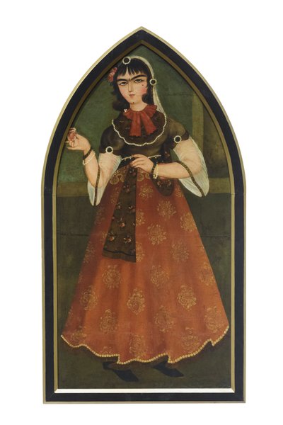 Una giovane donna, di un seguace di Mohammad Hassan, artista sconosciuto da School Qajar