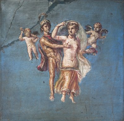 Marte e Venere su sfondo blu, Ercolano da School Roman