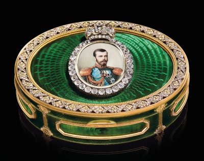 Una tabacchiera gioiello con un miniatura ad acquerello dell