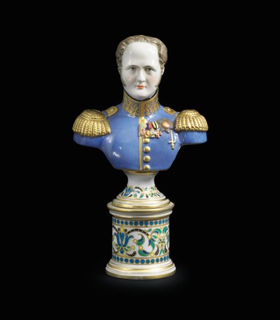 Un busto in porcellana dell