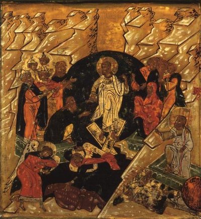Anastasis (Discesa di Cristo agli inferi), icona russa, fine XVII secolo da School Russian