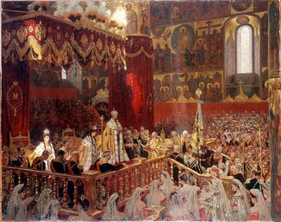 Incoronazione di Nicola II nel 1896 nella Cattedrale di Ousensky a Mosca da School Russian