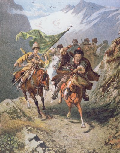 Cosacchi del Caucaso tornano da un