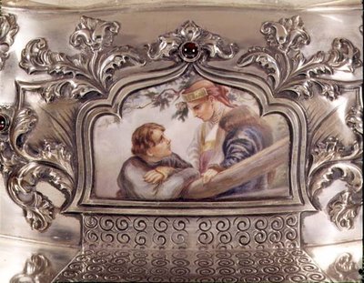 Placca smaltata En Plein da centrotavola in argento russo, fine XIX secolo da School Russian