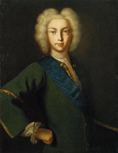 Pietro II di Russia - Ritratto dello Zar Pietro II di Russia (1715-1730) da School Russian