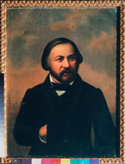 Ritratto del compositore Mikhail I Glinka da School Russian