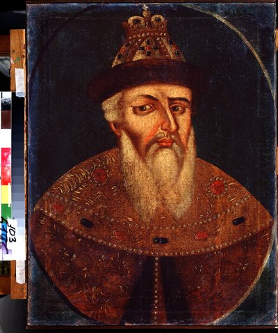 Ritratto dello zar Ivan IV il Terribile da School Russian