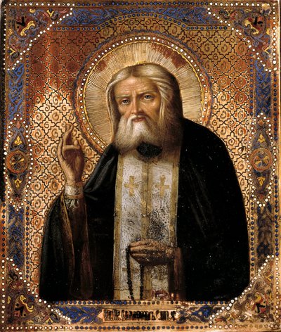 Rappresentazione del taumaturgo russo Serafino di Sarov da School Russian