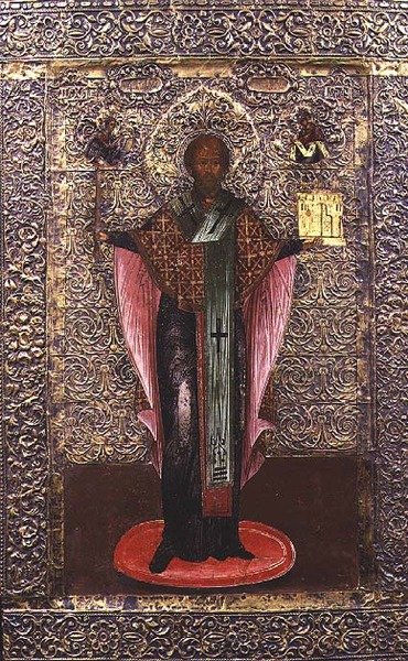San Nicola di Mozhaisk, icona, c.1700 da School Russian