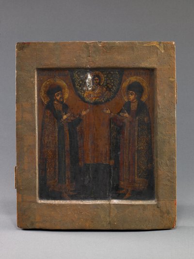Santi Boris e Gleb, inizio XVIII secolo (tempera e carta su tavola) da School Russian
