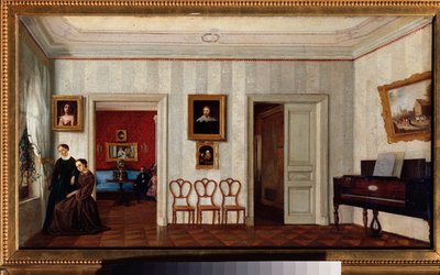Una piccola sala con un pianoforte da School Russian
