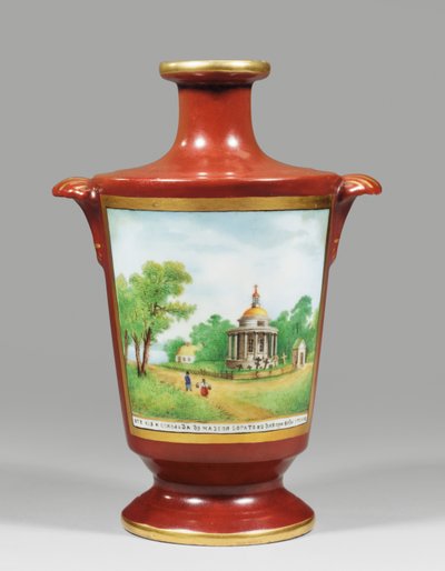 Vaso raffigurante un cosacco zaporozhiano, c.1825 (porcellana) da School Russian