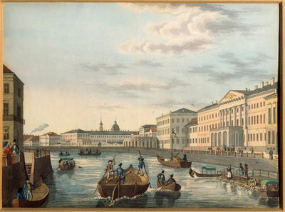 Veduta del fiume Fontanka a San Pietroburgo da School Russian