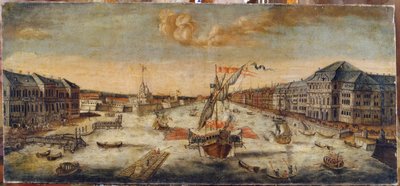 Veduta delle banchine della Neva da School Russian