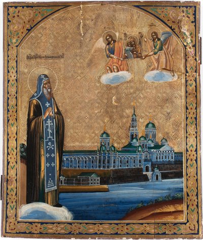 San Nilo di Stolbensk (morto nel 1554) - San Nilo del Lago Seliger - Icona russa da School Russian