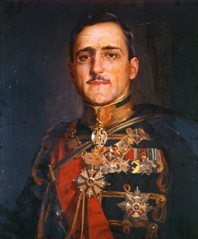 Re Alessandro I di Jugoslavia (olio su tela) da School Serbian