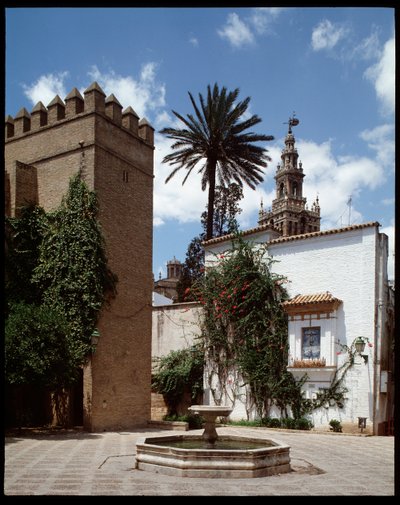 Arte almohade: veduta della Giralda, ex minareto convertito in campanile da School Spanish