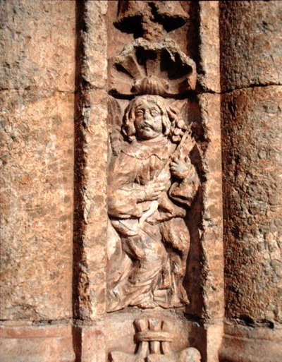 Suonatore di liuto, dalla facciata del Palazzo di Montarco da School Spanish