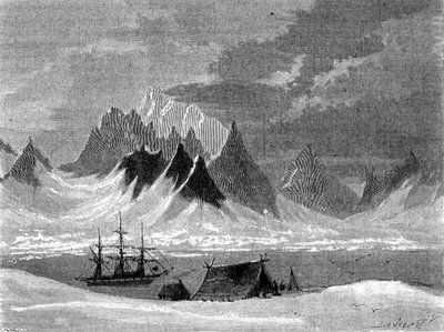 Veduta delle isole Svalbard, arcipelago di Spitsbergen, illustrazione da 
