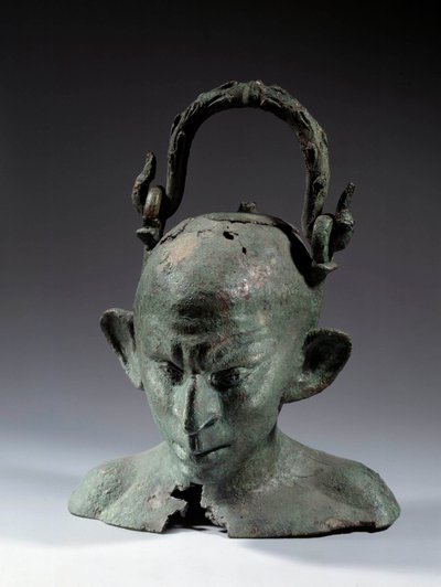 Vaso a forma di testa di bronzo: busto di schiavo siriano (?). II o III secolo d.C. da School Syrian