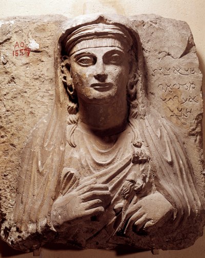 Antichità orientale: busto funerario di Saba. Da Palmira. II-III secolo. Parigi, Museo del Louvre da School Syrian