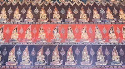 Dipinti murali nella cappella Buddhaisawan, palazzo di Wang Na da School Thai