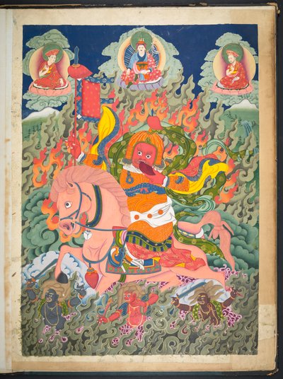 Add. Or. 3053 Uno di 12 disegni che raffigurano divinità tibetane di un artista tibetano, probabilmente a Lhasa, c.1800 da School Tibetan