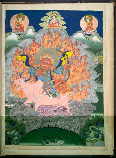 Add. Or. 3054 Uno di 12 disegni che raffigurano divinità tibetane di un artista tibetano, probabilmente a Lhasa, c.1800 da School Tibetan