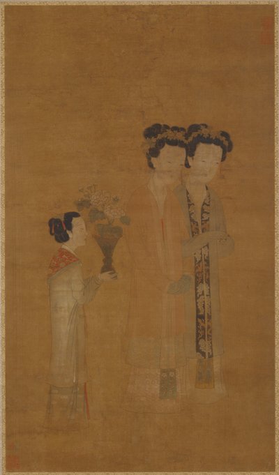 Dame di corte e attendente, dinastia Ming, XVI secolo da School of Tang Yin