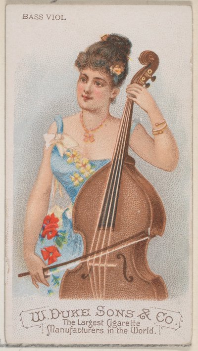 Viola da gamba, dalla serie Strumenti Musicali N82 per sigarette marca Duke, 1888 da Schumacher and Ettlinger