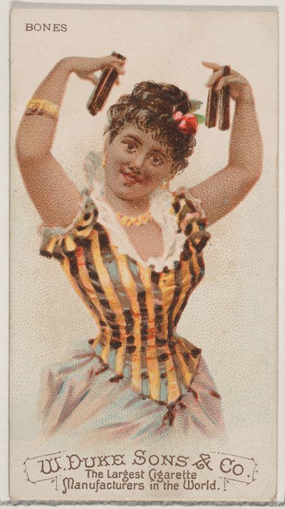 Ossa, dalla serie Strumenti Musicali N82 per sigarette Duke, 1888 da Schumacher and Ettlinger