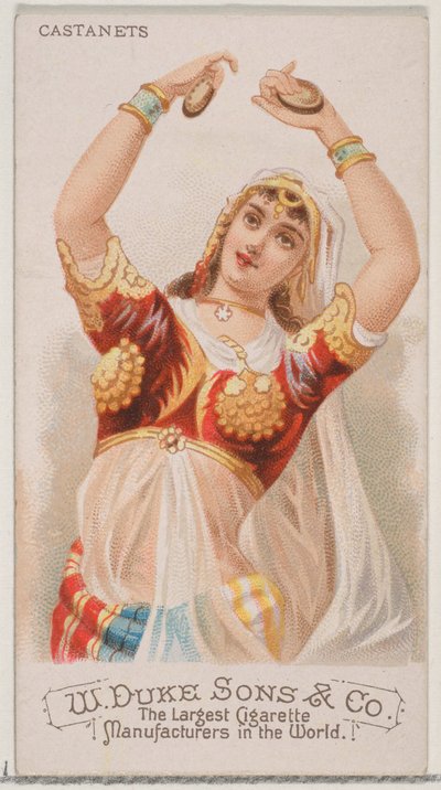 Nacchere, dalla serie Strumenti Musicali N82 per sigarette Duke, 1888 da Schumacher and Ettlinger