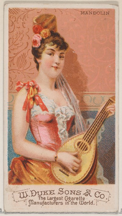 Mandolino, dalla serie Strumenti Musicali N82 per sigarette Duke, 1888 da Schumacher and Ettlinger