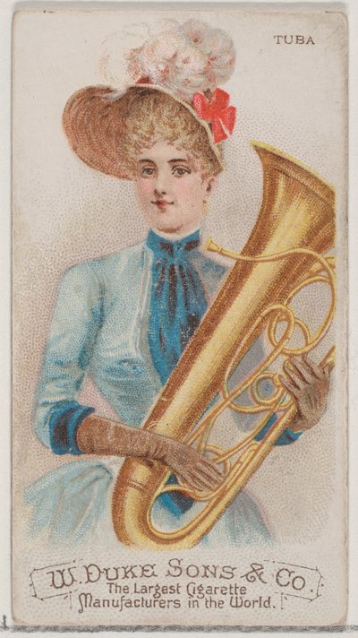Tuba, dalla serie di strumenti musicali N82 per sigarette Duke, 1888 da Schumacher and Ettlinger