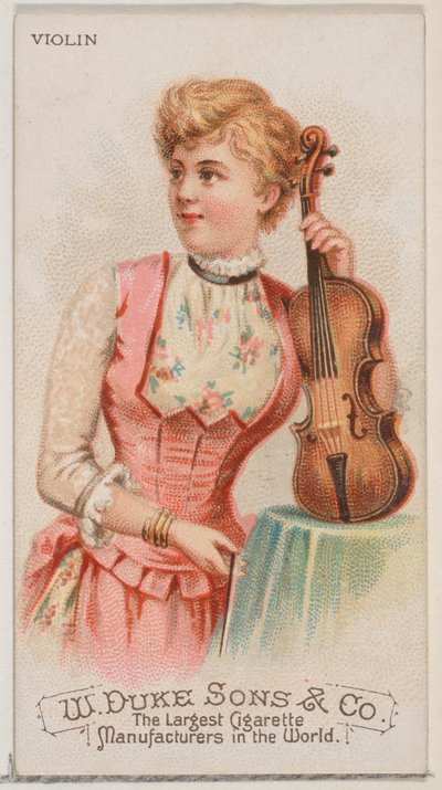 Violino, dalla serie Strumenti Musicali N82 per sigarette Duke, 1888 da Schumacher and Ettlinger