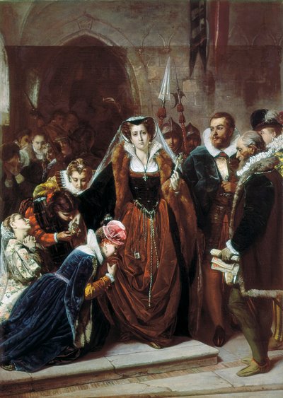 la Regina Maria I Stuart (1542-1587) cammina verso il Patibolo da Scipione Vannutelli
