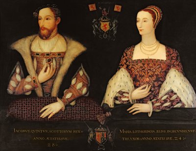 Copia del ritratto doppio originale di Maria di Guisa e Re Giacomo V commissionato da Lord Bute, 1895 da Scottish School