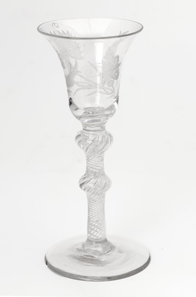 Bicchiere da vino Jacobite inciso, c.1760 da Scottish School