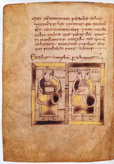 Due figure di chierici dal Vangelo di San Giovanni, dal Libro di Deer da Scottish School