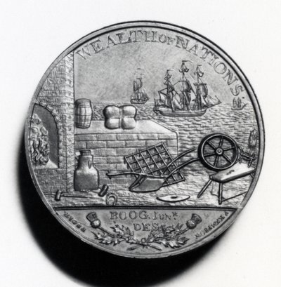 Penny scozzese commemorativo di Adam Smith (rovescio), 1797 (rame) da Scottish School