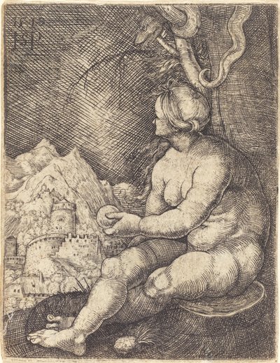 Eva seduta da Sebald Beham
