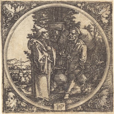 Gentiluomo e due servi, o Solone e due contadini da Sebald Beham